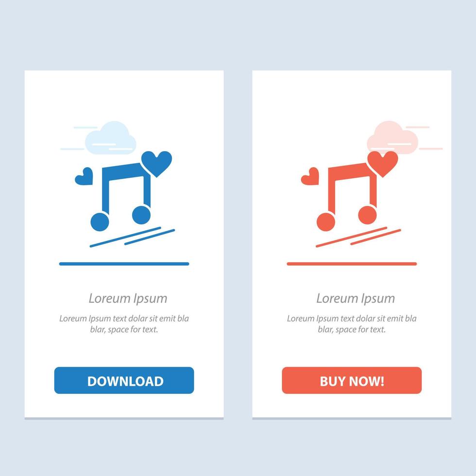 Music Node Node Lyrics Love Song  Blue and Red Download and Buy Now web Widget Card Template vector