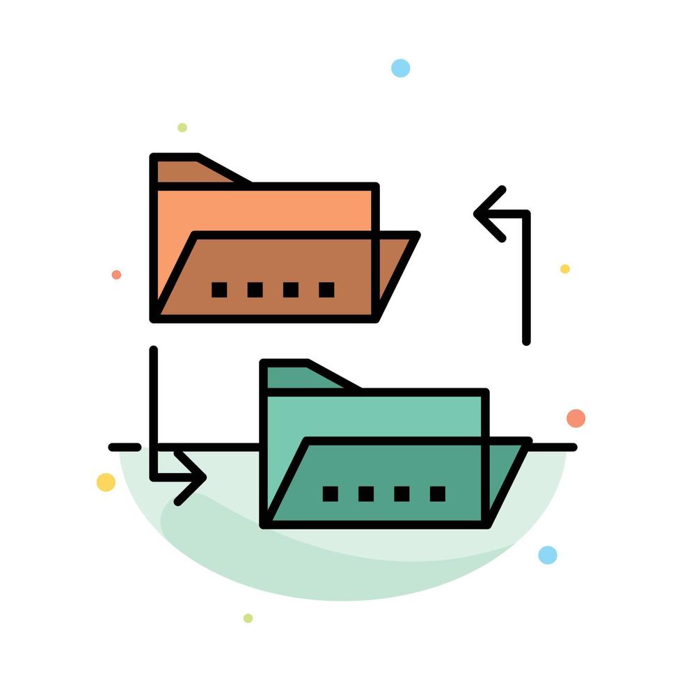 Folder Document File File Sharing Sharing Abstract Flat Color Icon Template vector
