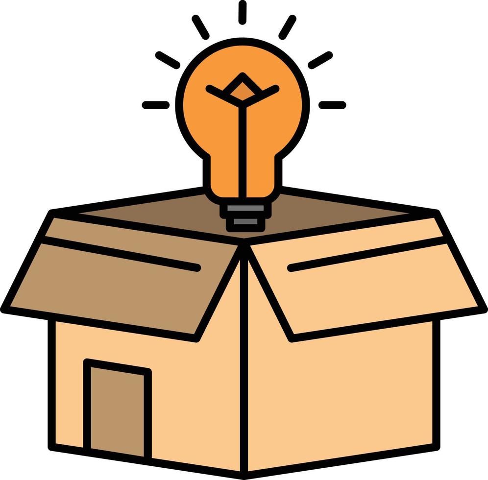 Box Business Idea Solution Bulb  Flat Color Icon Vector icon banner Template