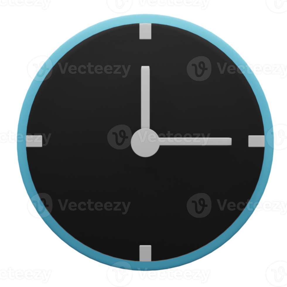 3d clock icon Black color, suitable to be used as an additional element in your design png