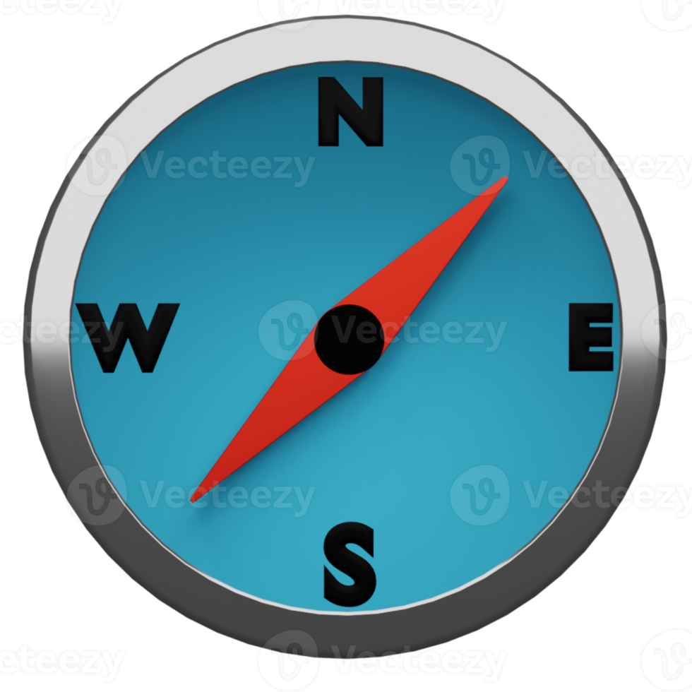 Compass 3D Icon Blue color, perfect to use as an additional element in your design png