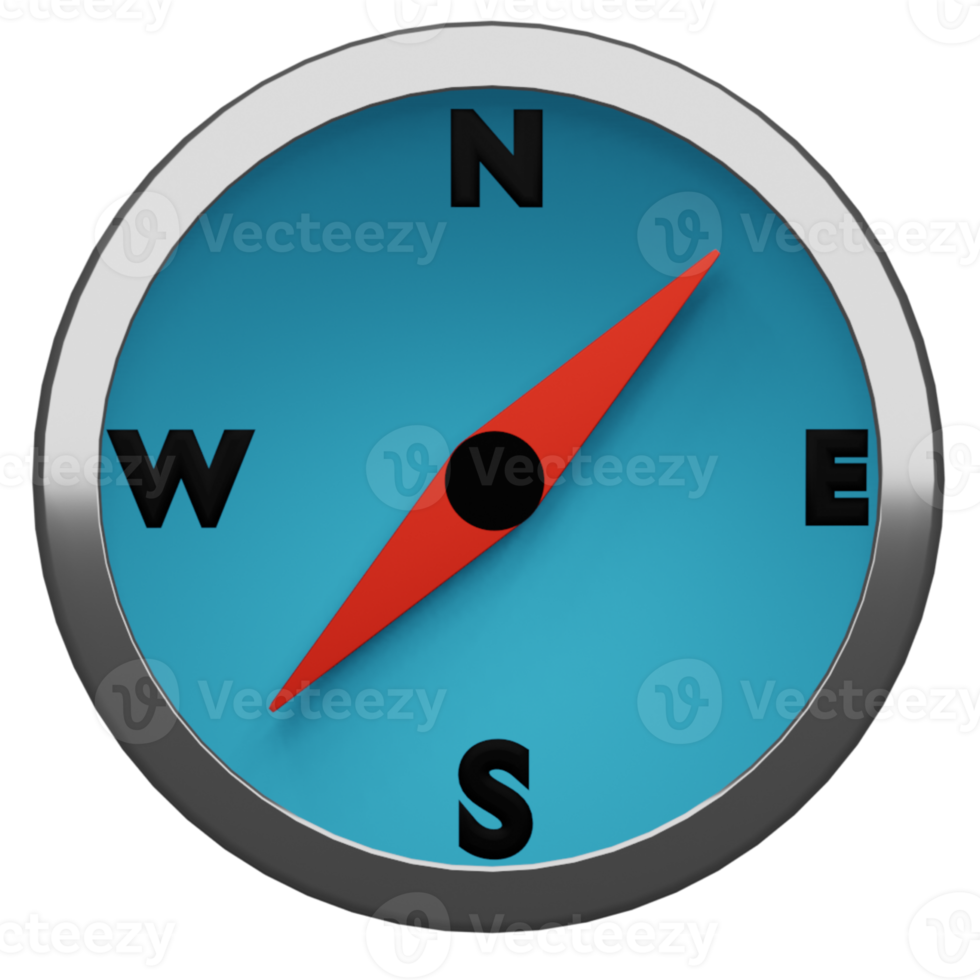 kompass 3d ikon blå Färg, perfekt till använda sig av som ett ytterligare element i din design png