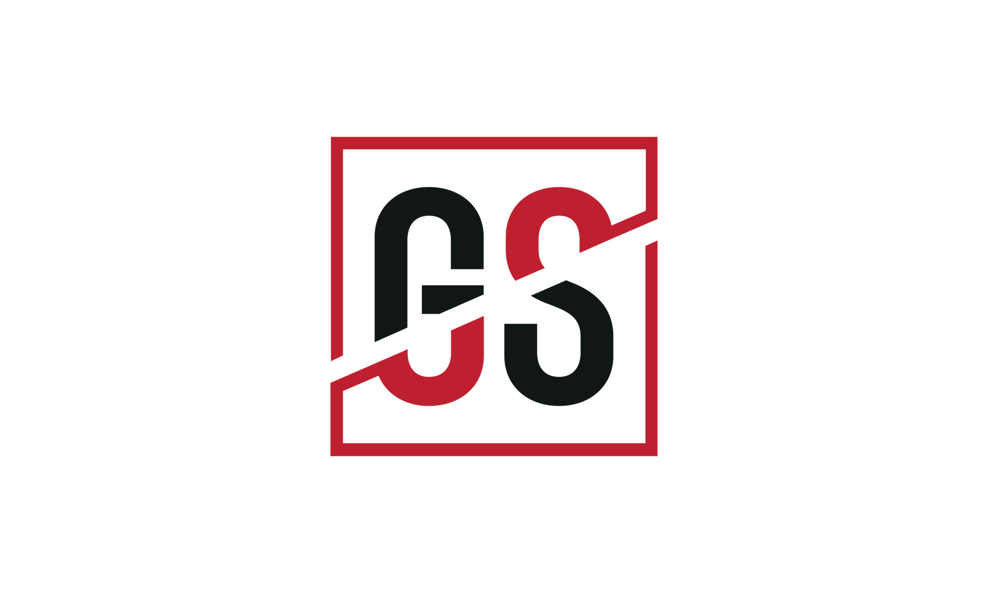 GS logo design. Initial GS letter logo monogram design in black and red ...