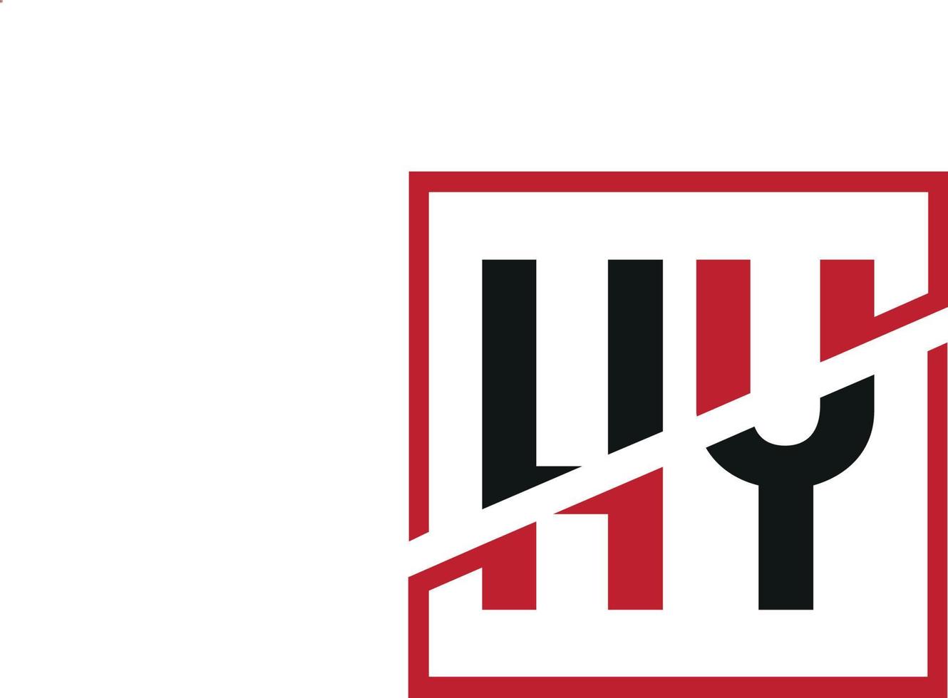 diseño de logotipo hy. diseño inicial del monograma del logotipo de la letra hy en color negro y rojo con forma cuadrada. vector profesional