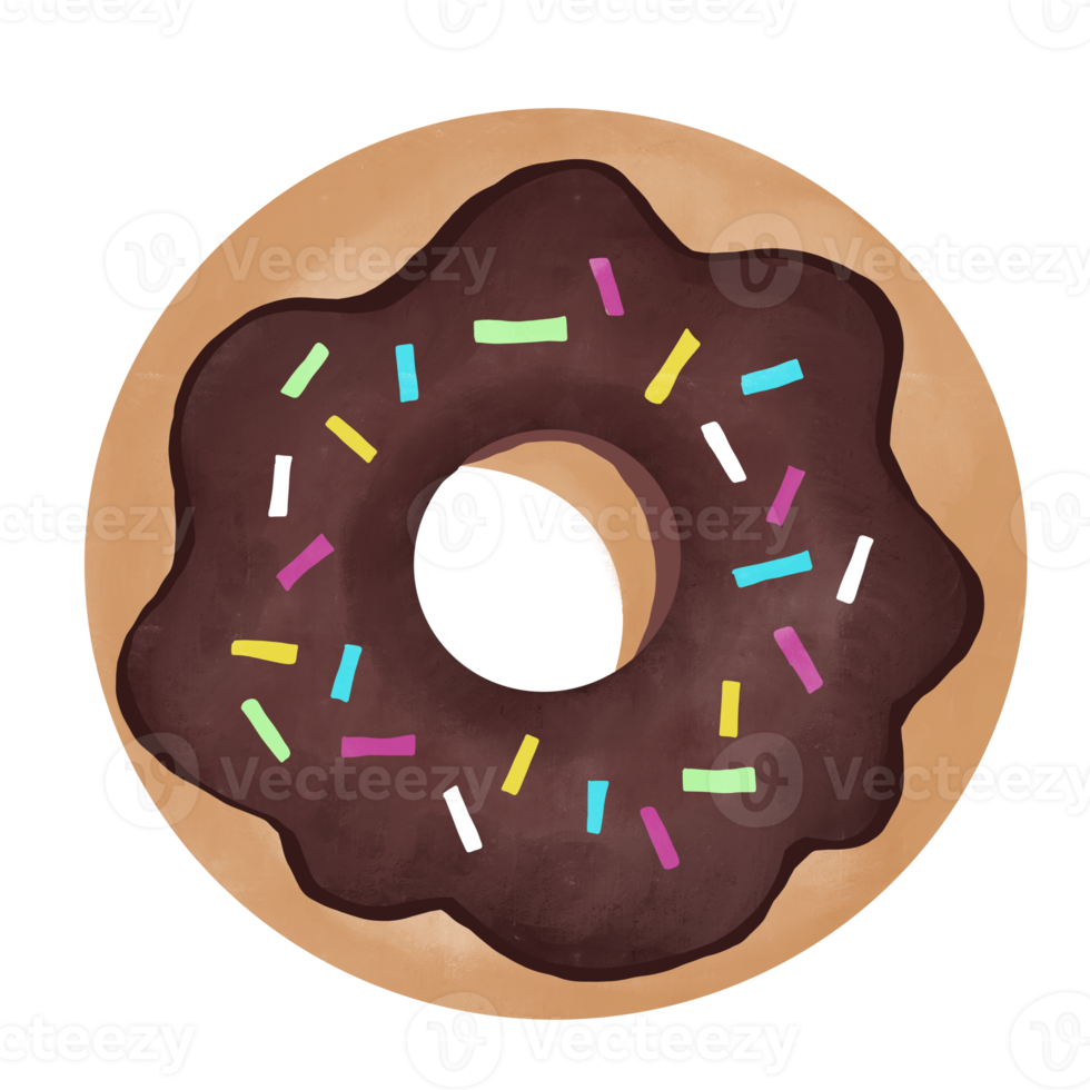 chocolate donut with sprinkles illustration 13168220 PNG