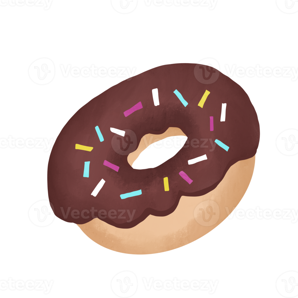 chocolate donut with sprinkles illustration png