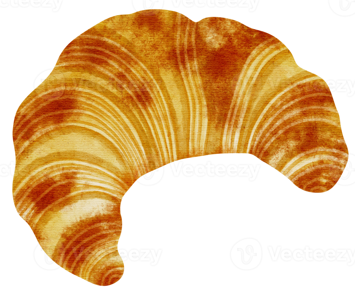 croissant bread watercolor illustration png