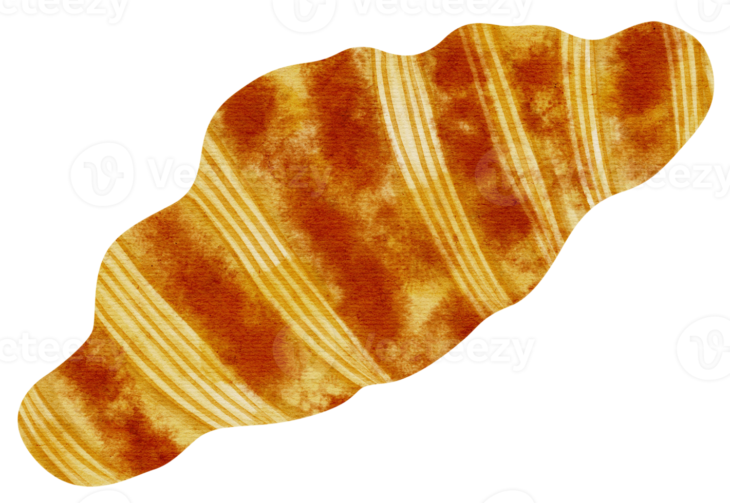 ilustración de acuarela de pan de croissant png