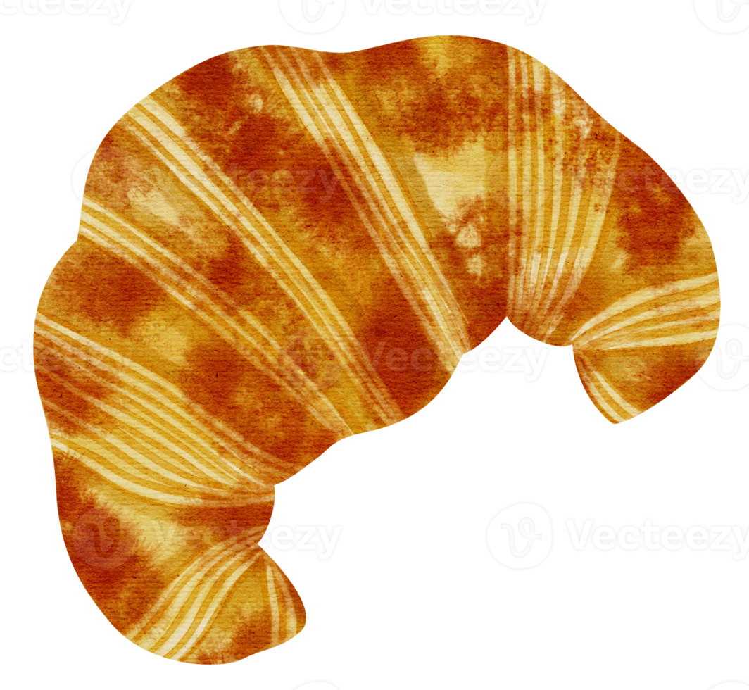 croissant bread watercolor illustration png