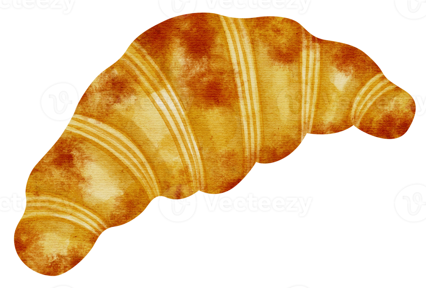 croissant bread watercolor illustration png