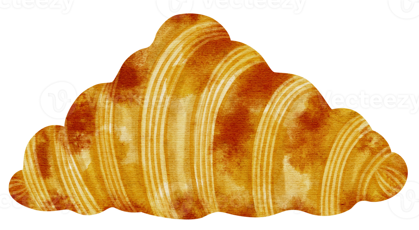 croissant bread watercolor illustration png