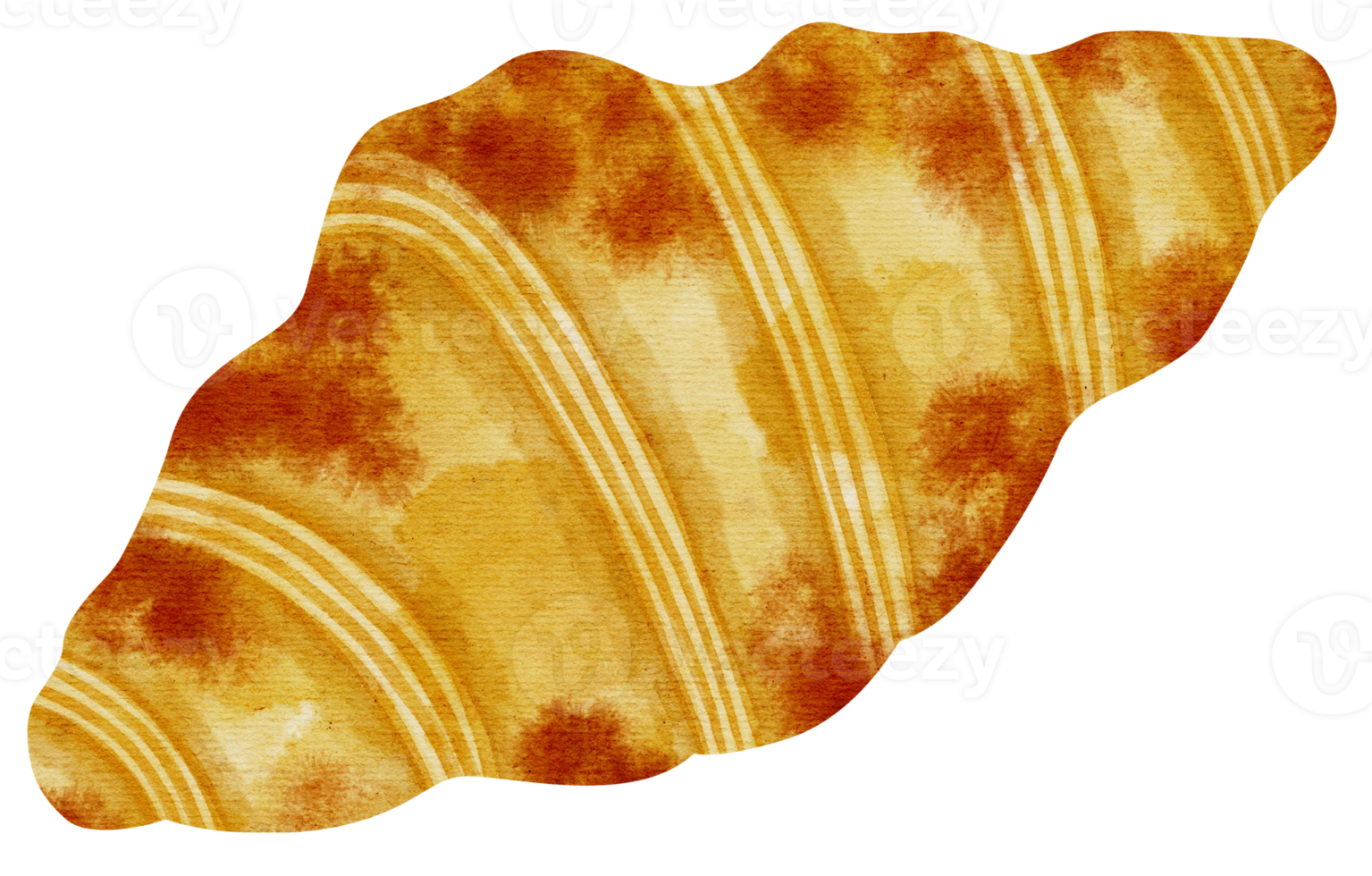 croissant bread watercolor illustration png