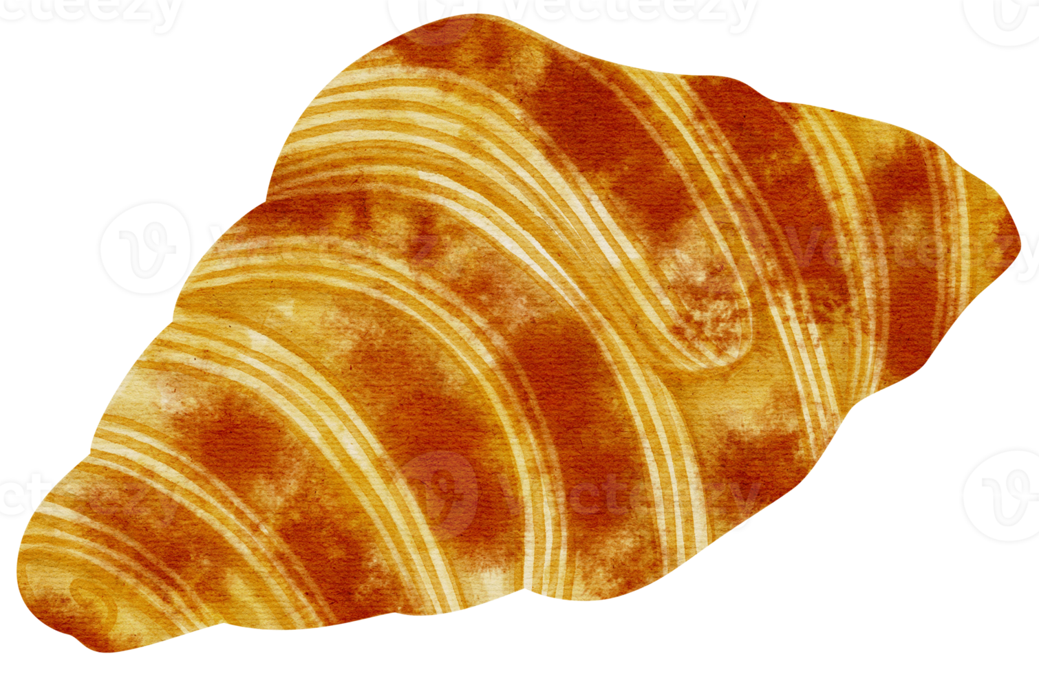 croissant bread watercolor illustration png