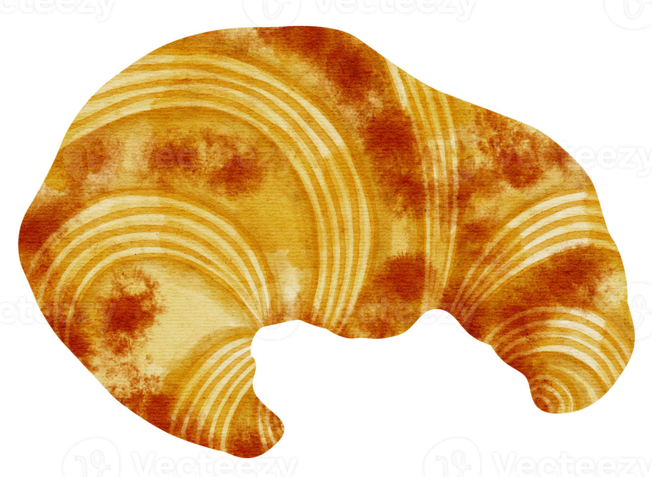 croissant bread watercolor illustration png