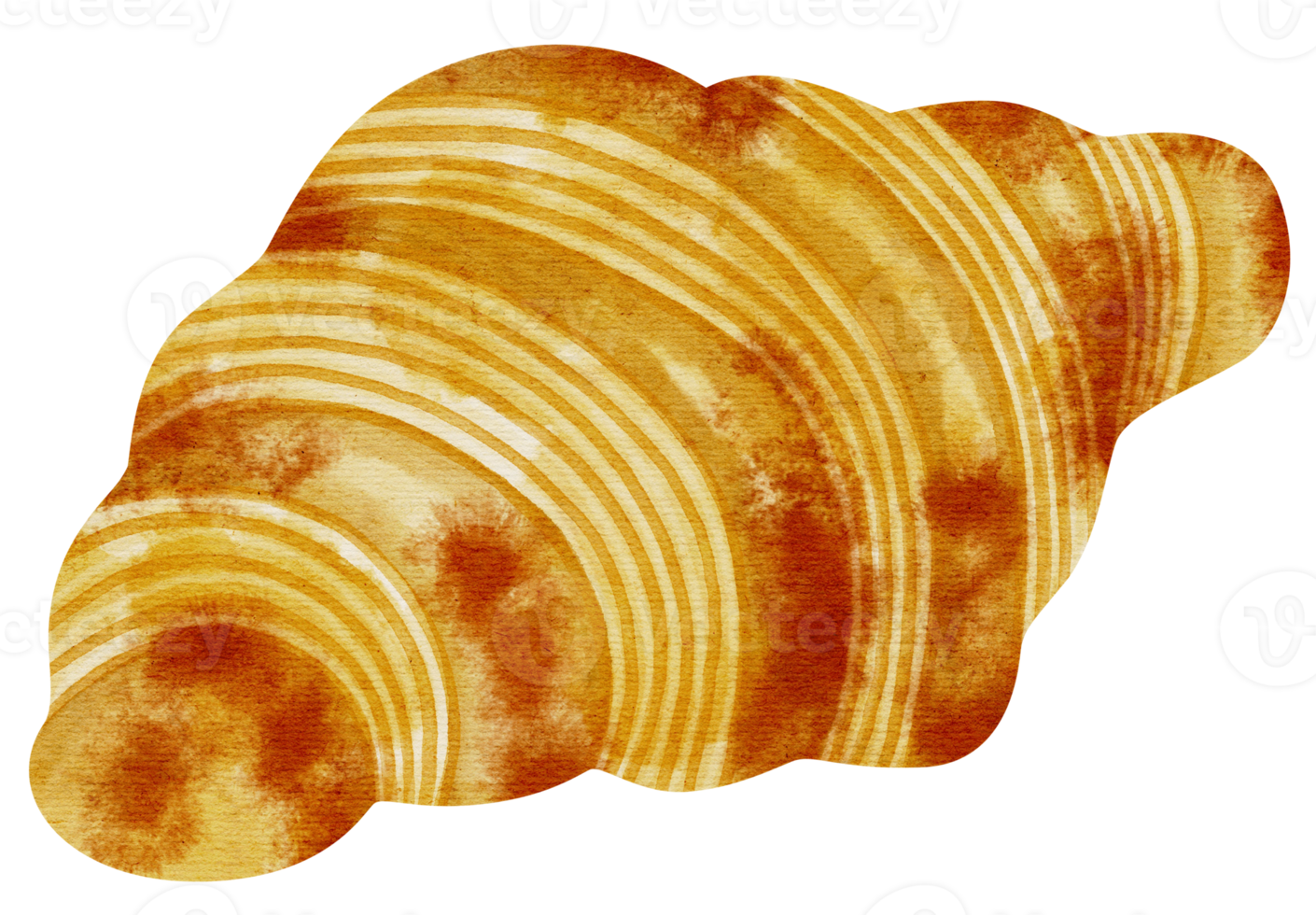 croissant bread watercolor illustration png