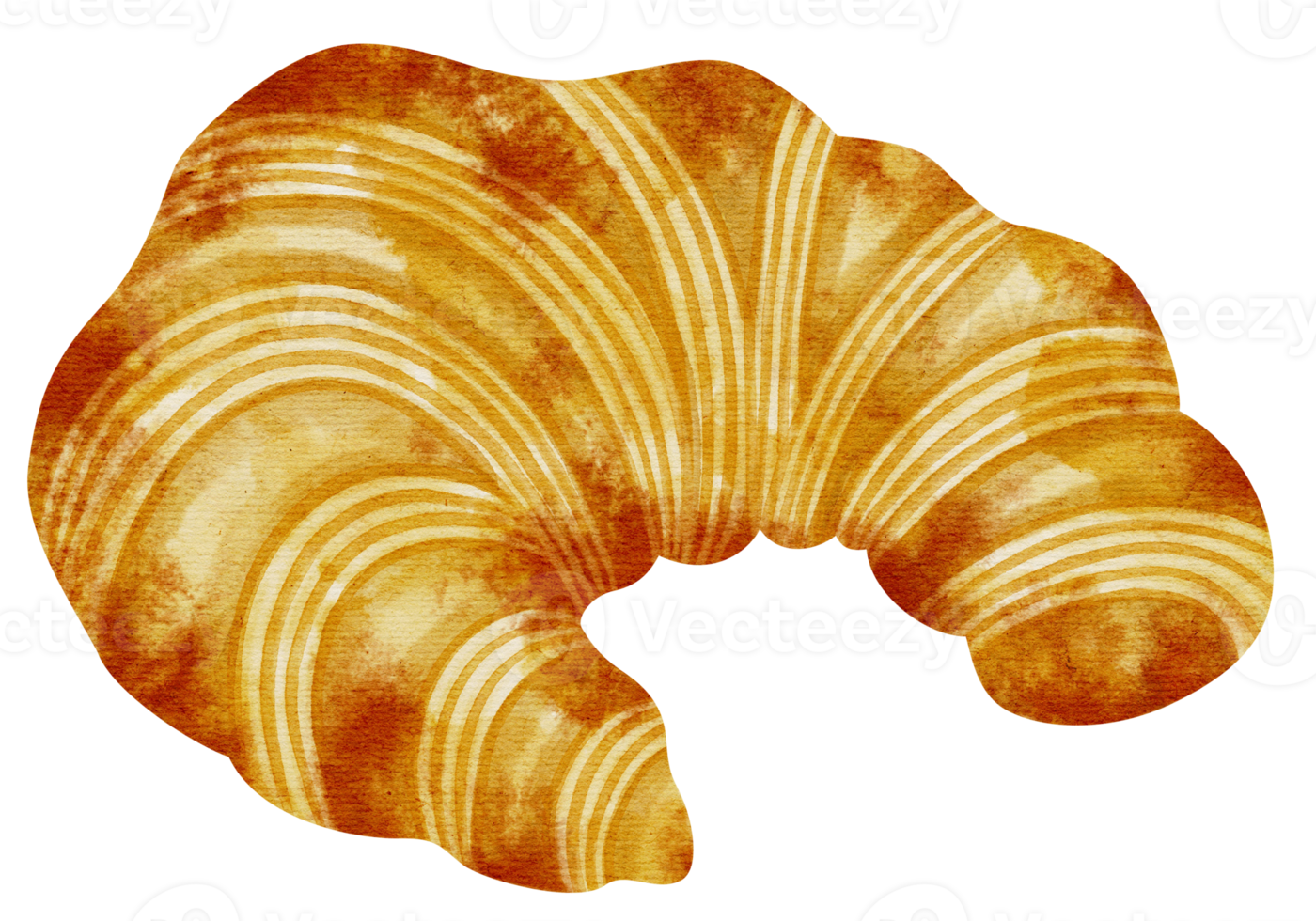 croissant bread watercolor illustration png