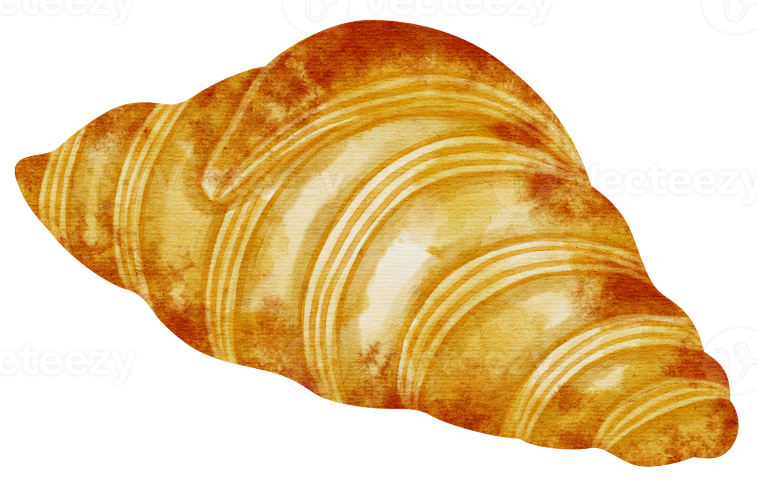 ilustración de acuarela de pan de croissant png