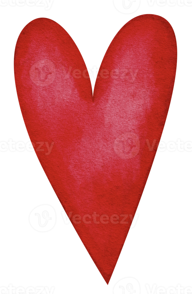 red heart watercolor illustration drawing png