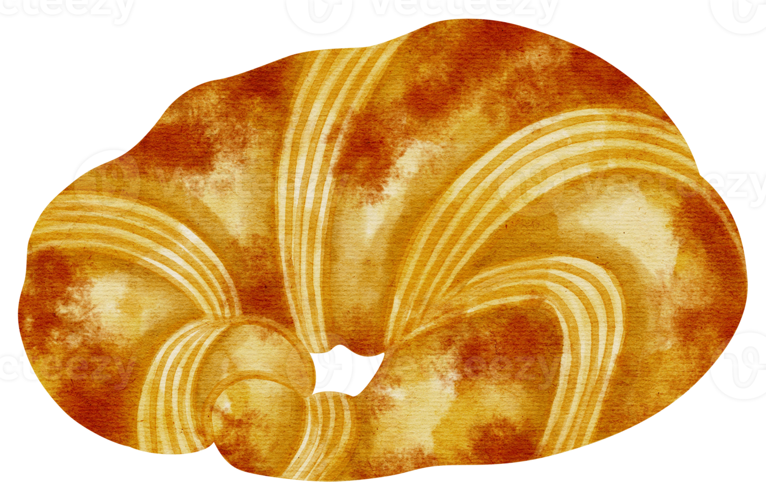 ilustración de acuarela de pan de croissant png