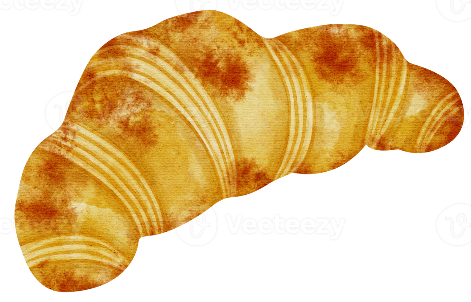 ilustración de acuarela de pan de croissant png