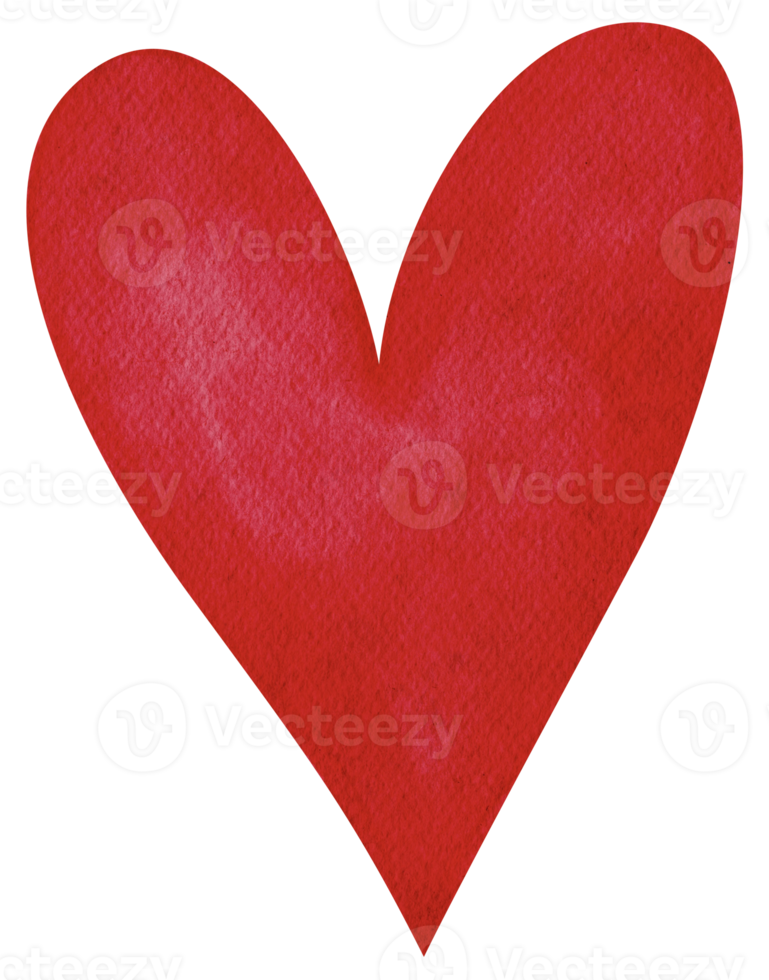 red heart watercolor illustration drawing png