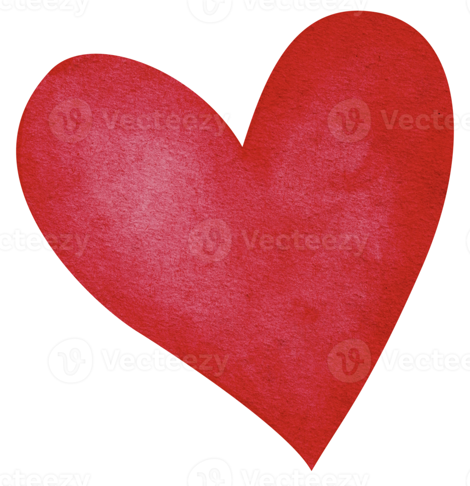 red heart watercolor illustration drawing png