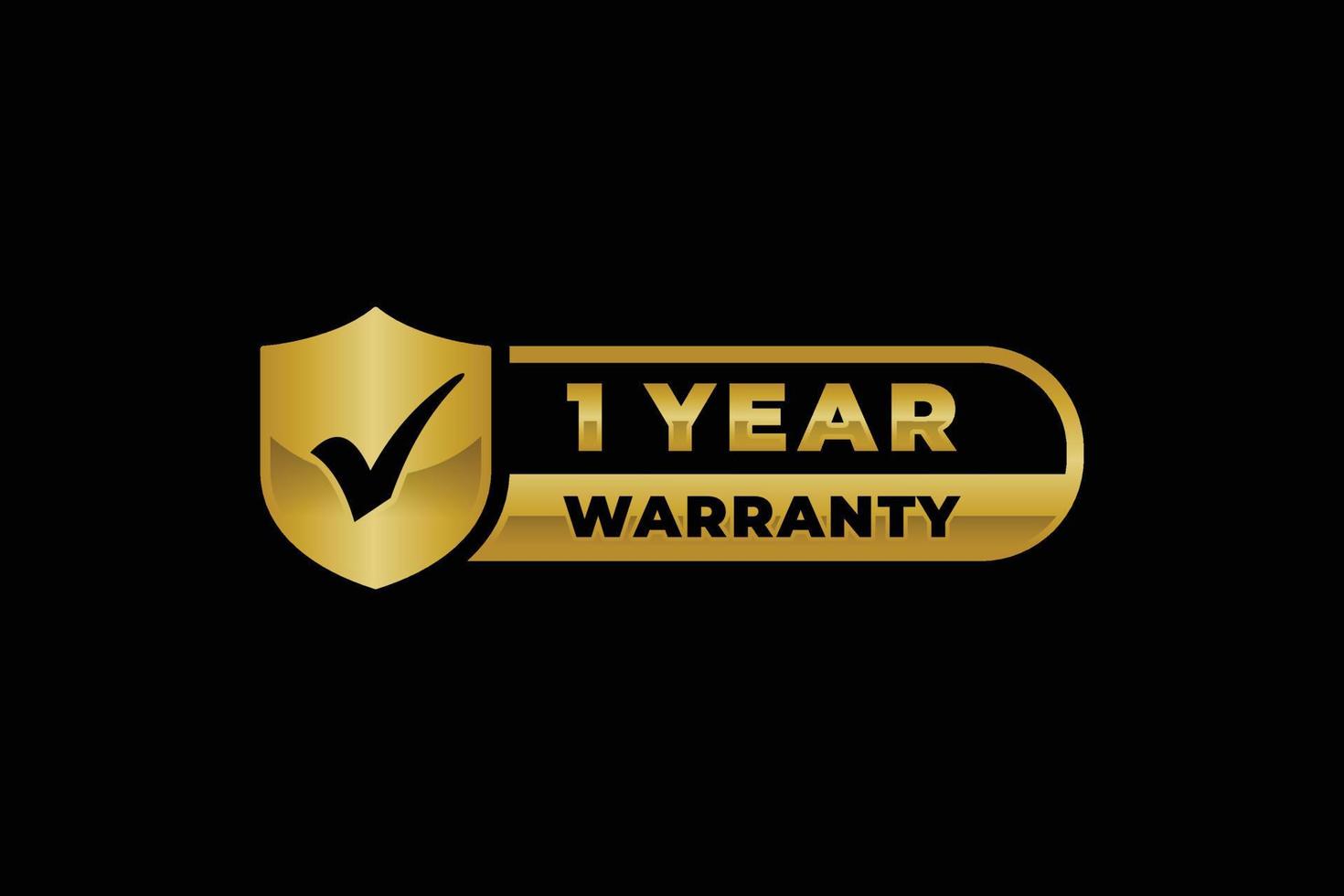 One year warranty stamp label vector