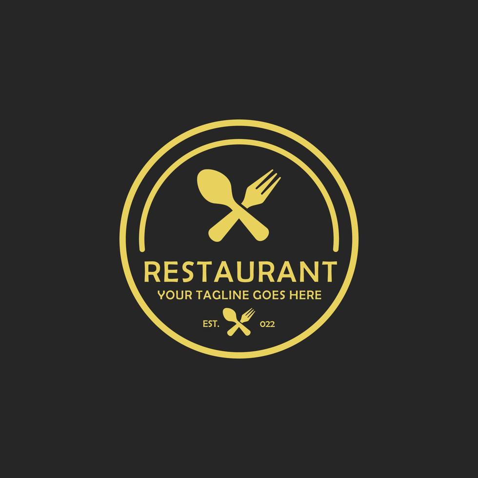 Restaurant simple flat logo design vector