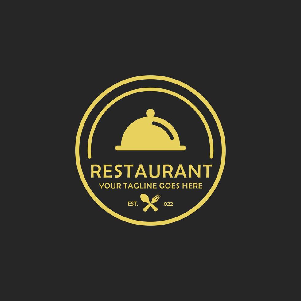 Restaurant simple flat logo design vector