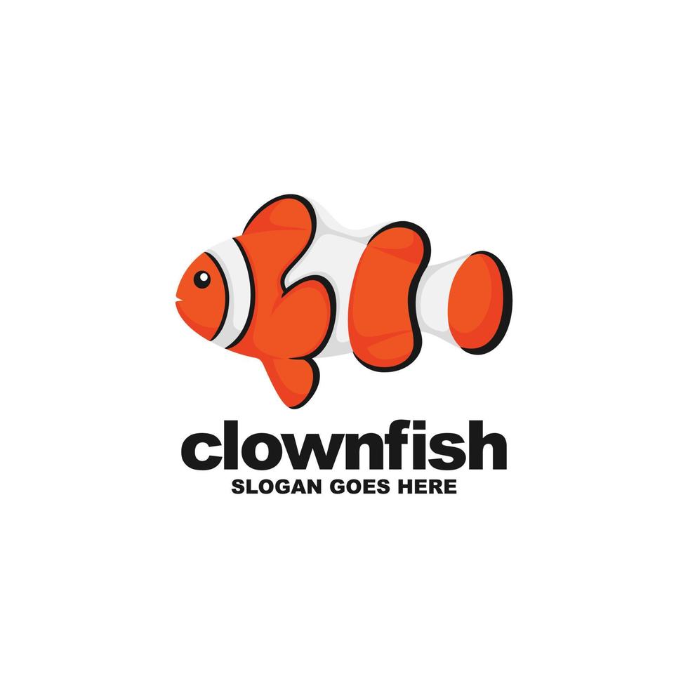 Clown fish logo design vector