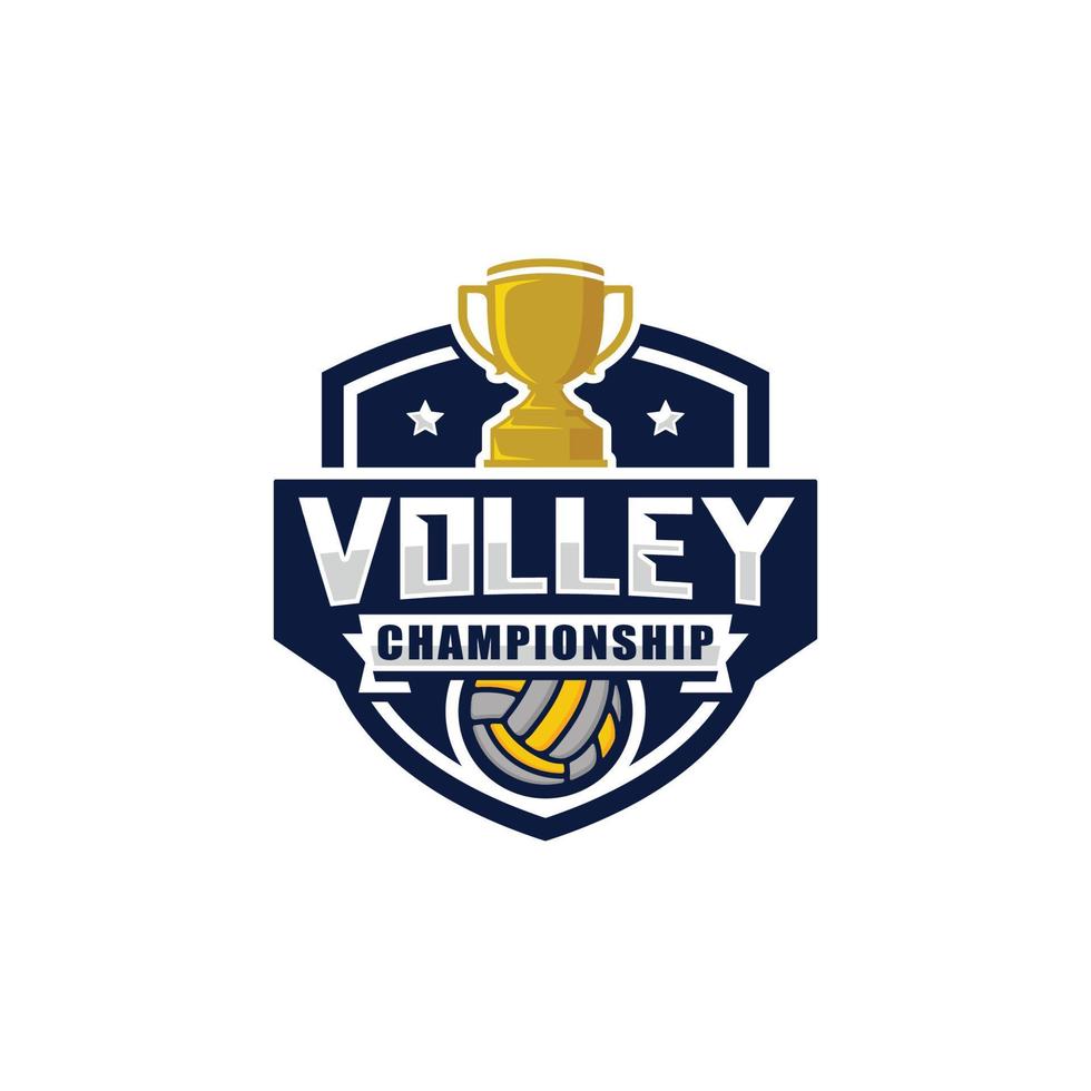 Volleyball championship logo design vector