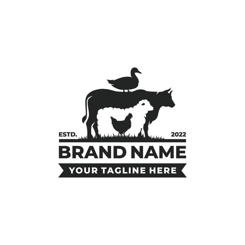 Farm animal logo design vector