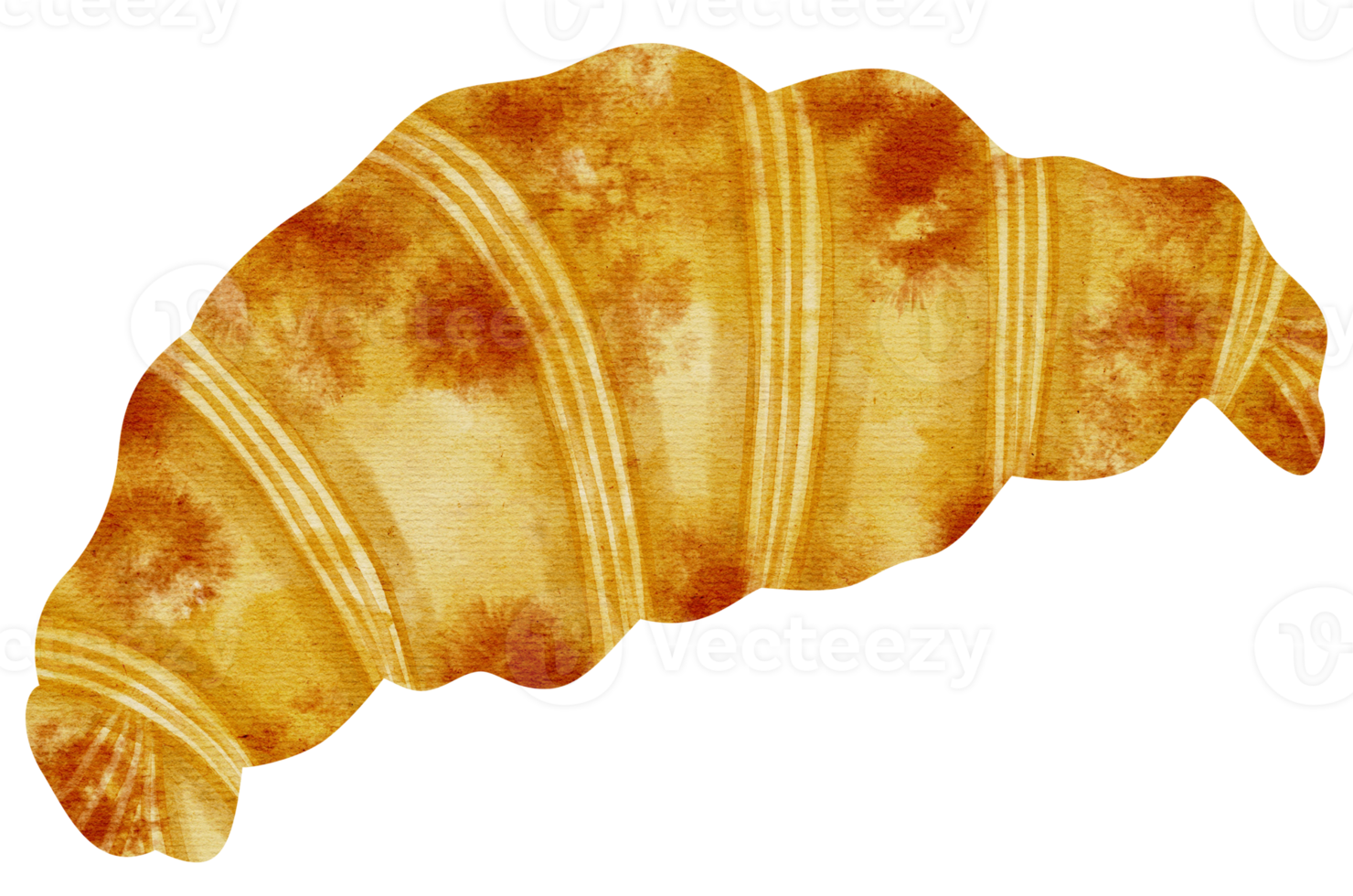 ilustración de acuarela de pan de croissant png