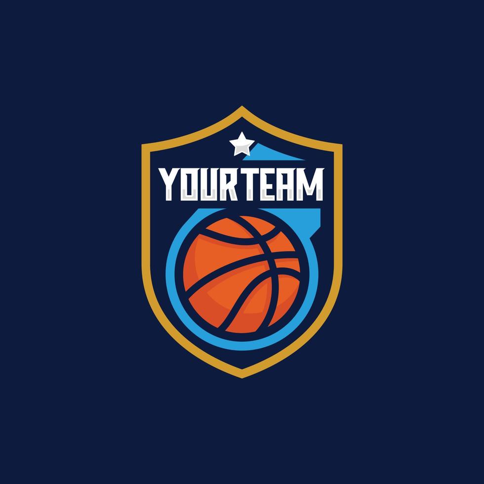 Basketball team emblem logo design vector illustration