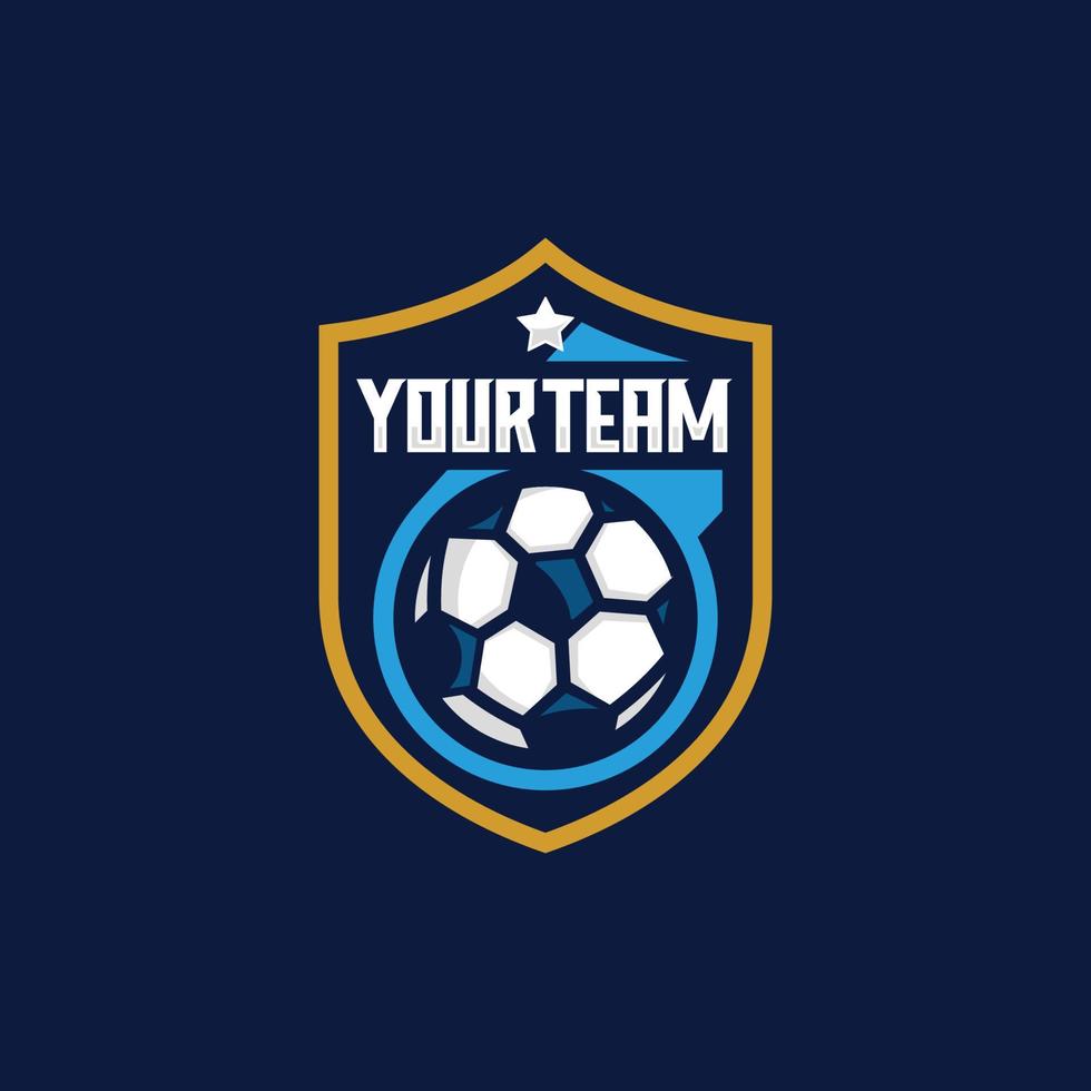 Ilustración de vector de diseño de logotipo de emblema de equipo de fútbol