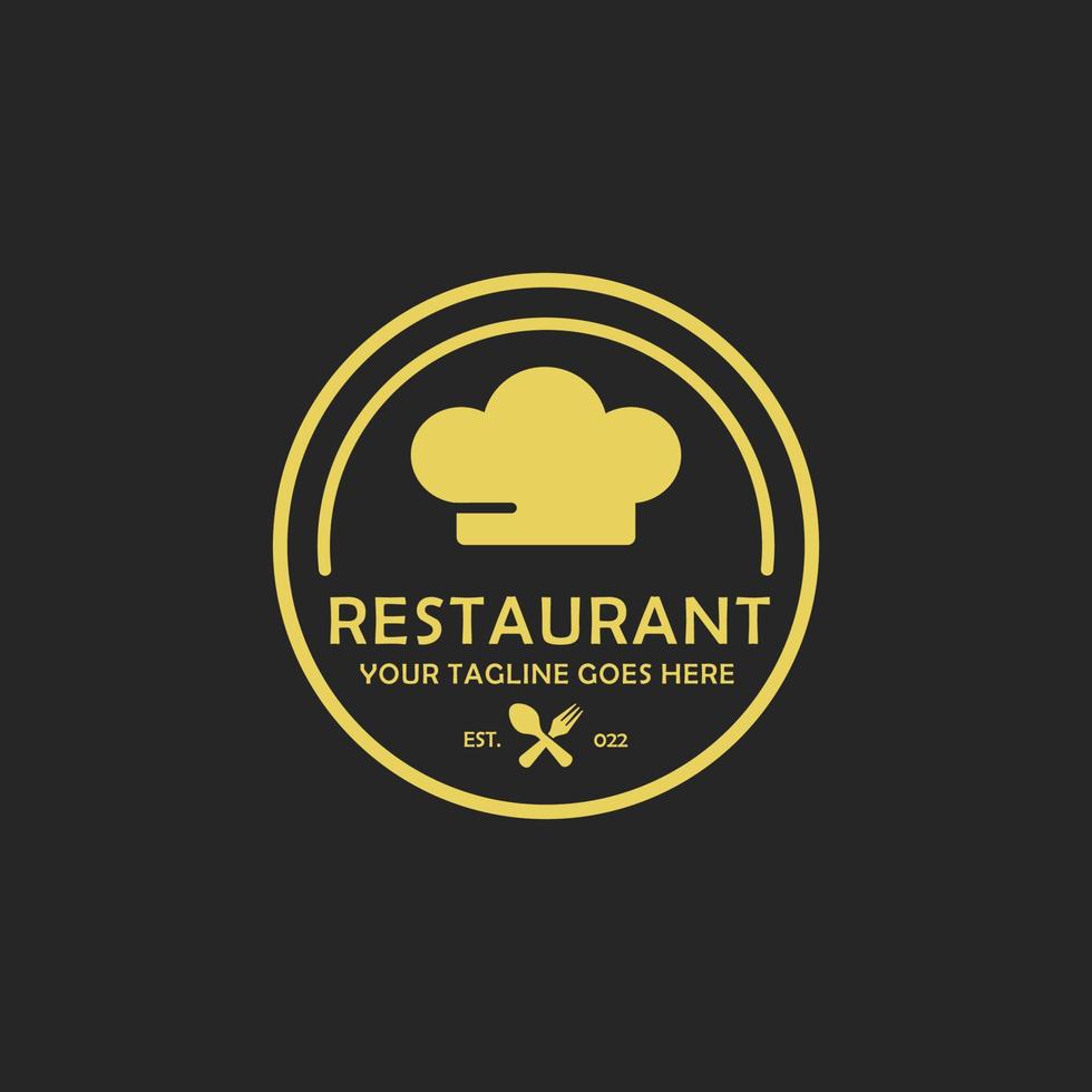 Restaurant simple flat logo design vector