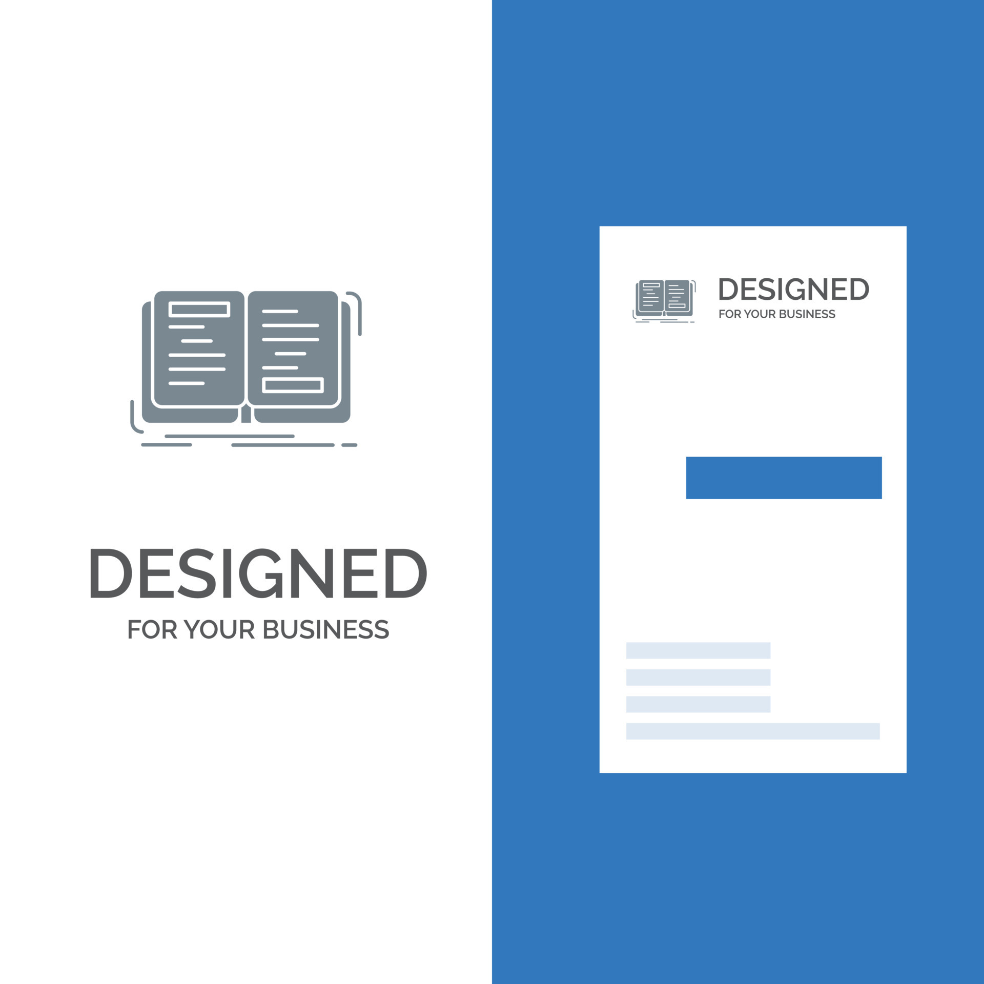 Book Novel Story Writing Theory Grey Logo Design And Business Card 