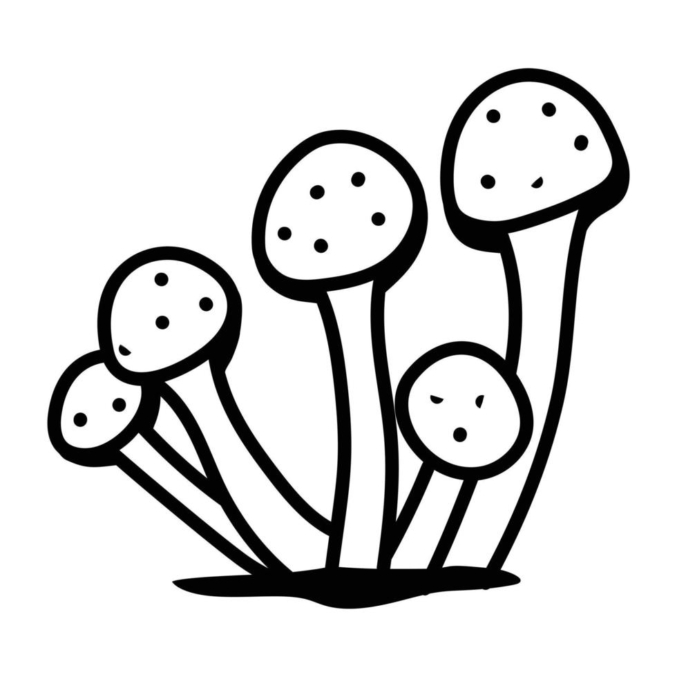 An editable outline icon of Mushrooms vector