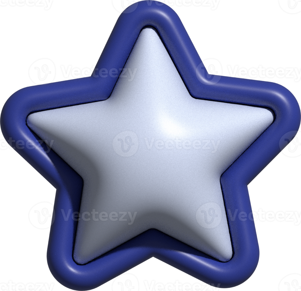 cute 3d star pastel decoration png