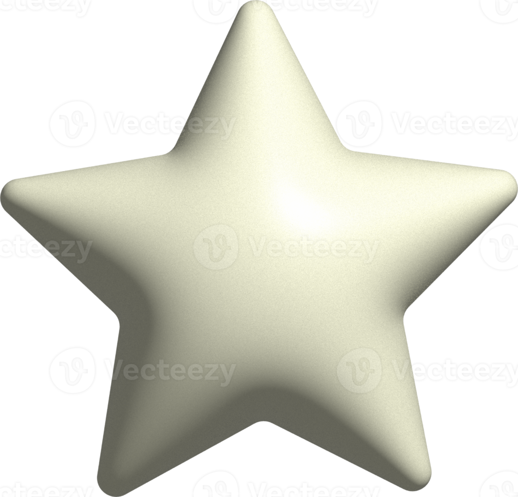 decoração pastel estrela 3d fofa png