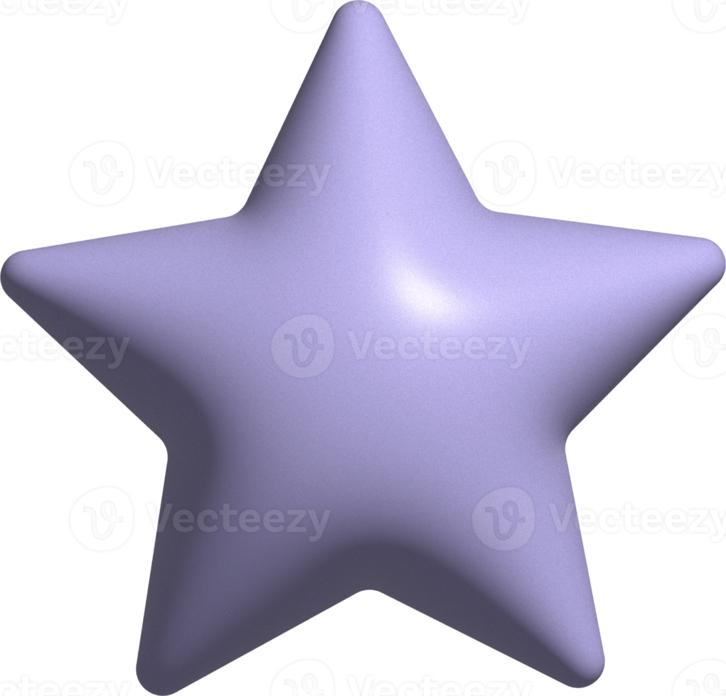 cute 3d star pastel decoration png