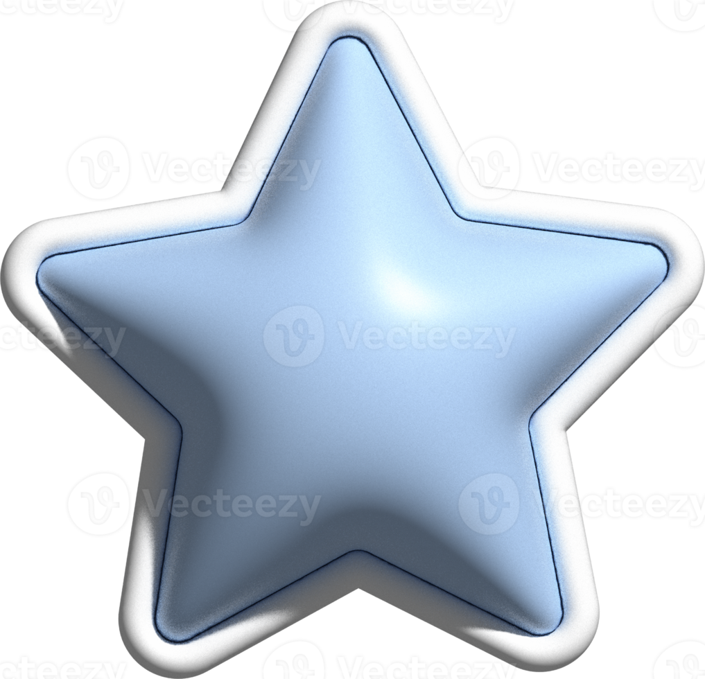 cute 3d star pastel decoration png