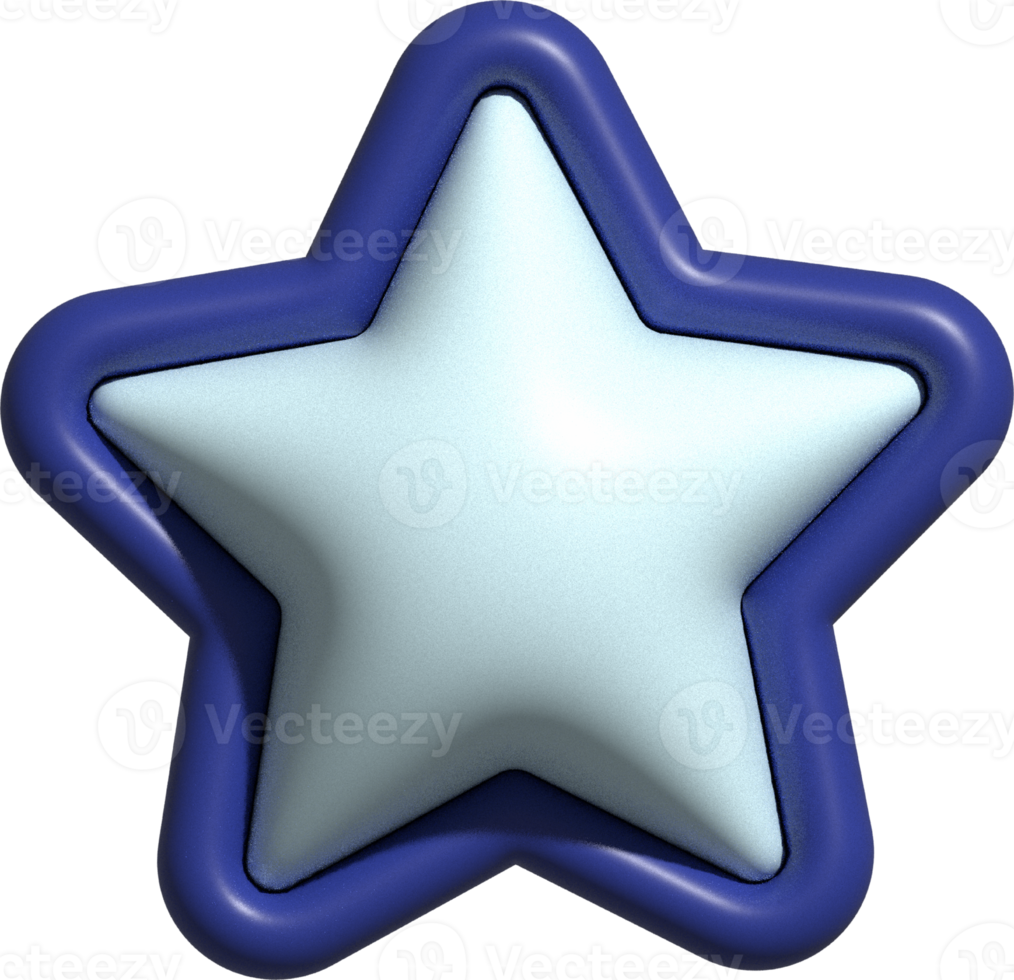 cute 3d star pastel decoration png