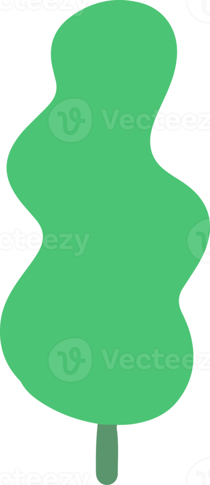 Cute green tree Illustration for design element for natural theme png