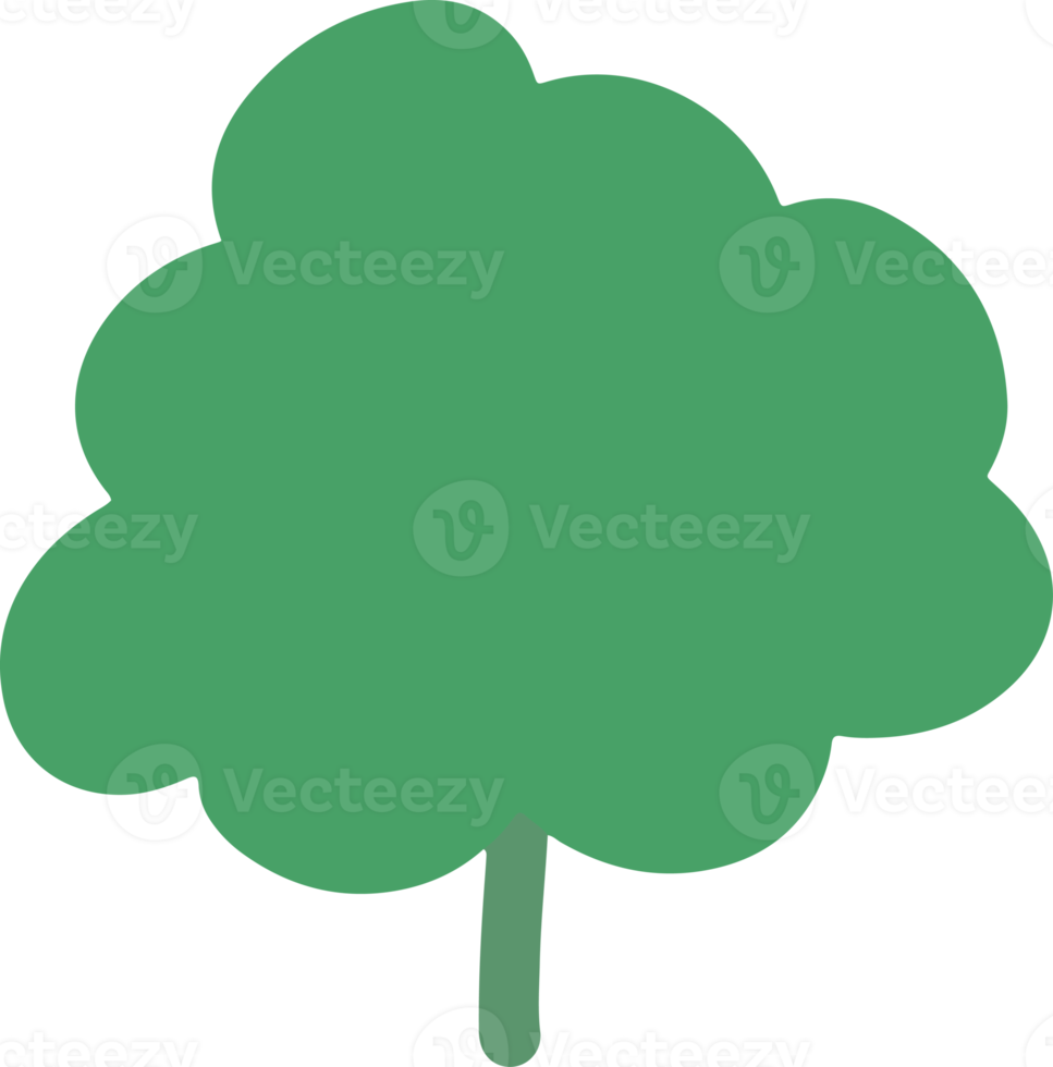 Cute green tree Illustration for design element for natural theme png