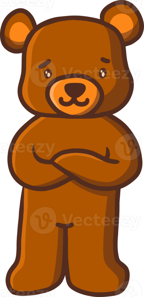 niedliche braune teddybärillustration für gestaltungselement png