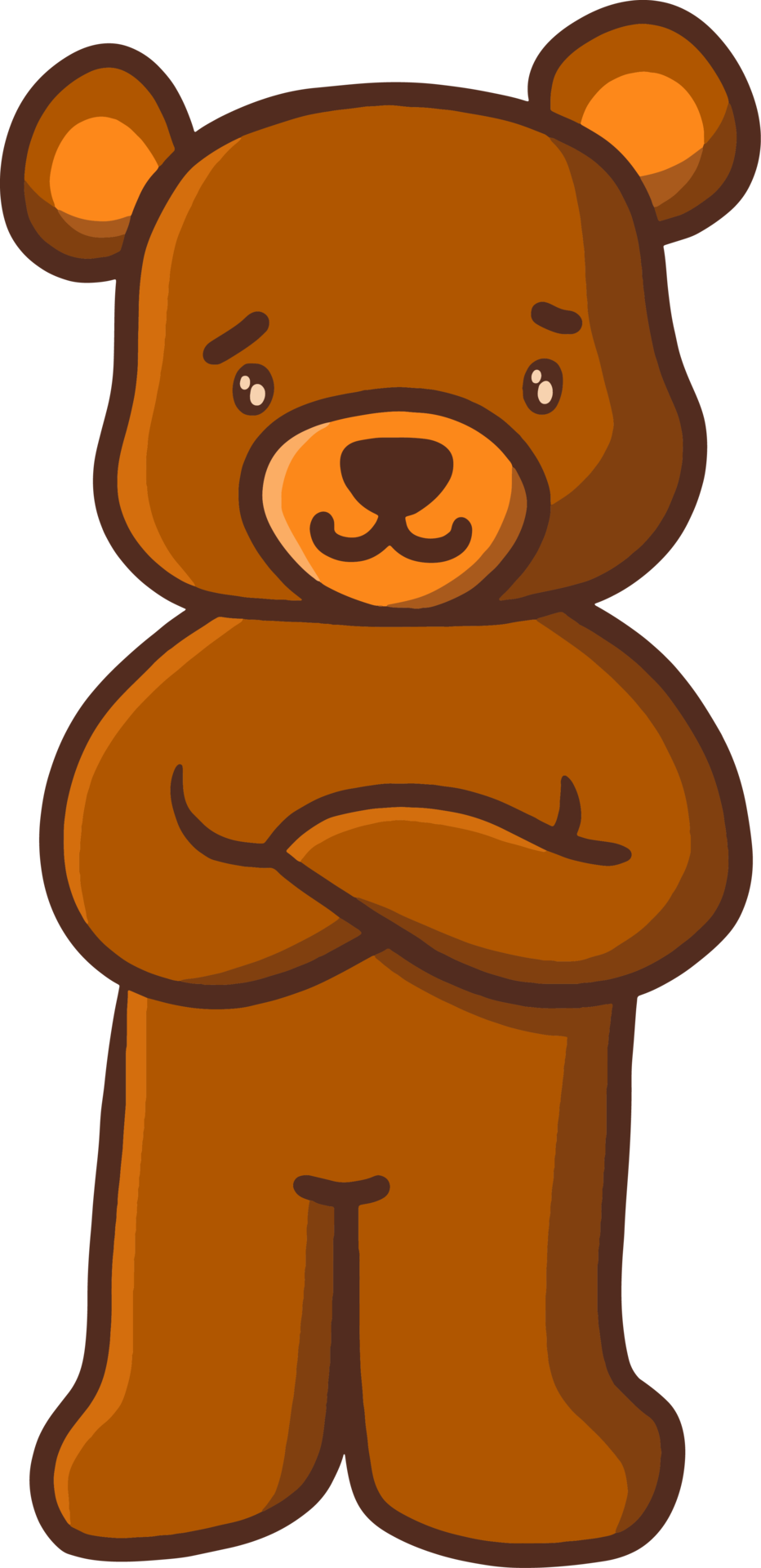 Cute brown teddy bear Illustration for design element 13168640 PNG