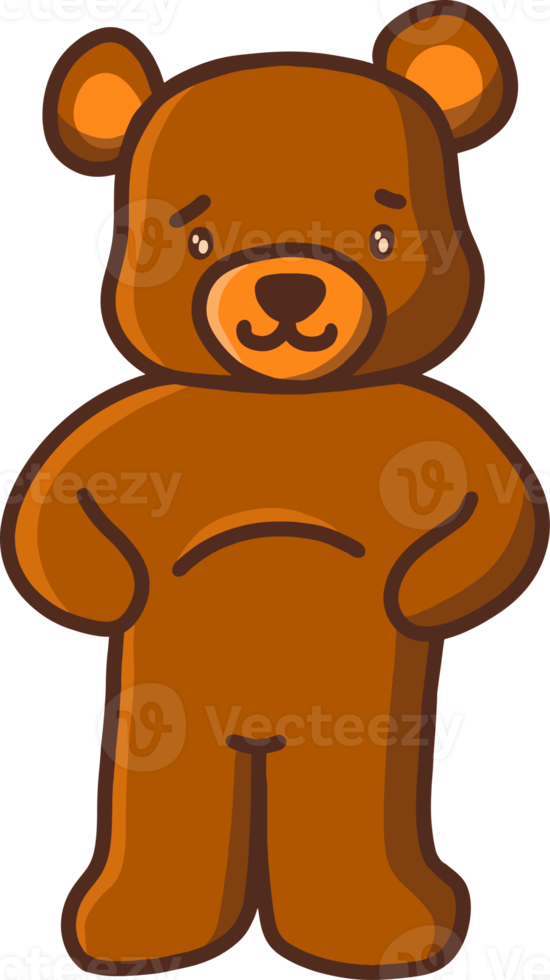 Cute brown teddy bear Illustration for design element png