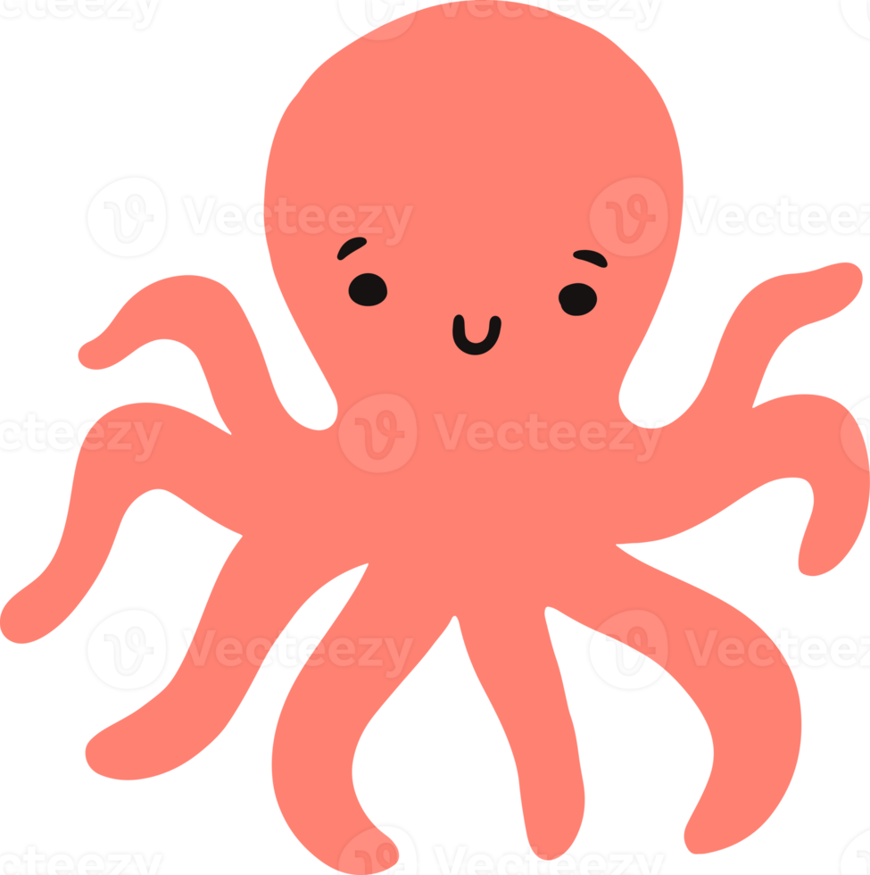 Cute octopus Illustration for design element png