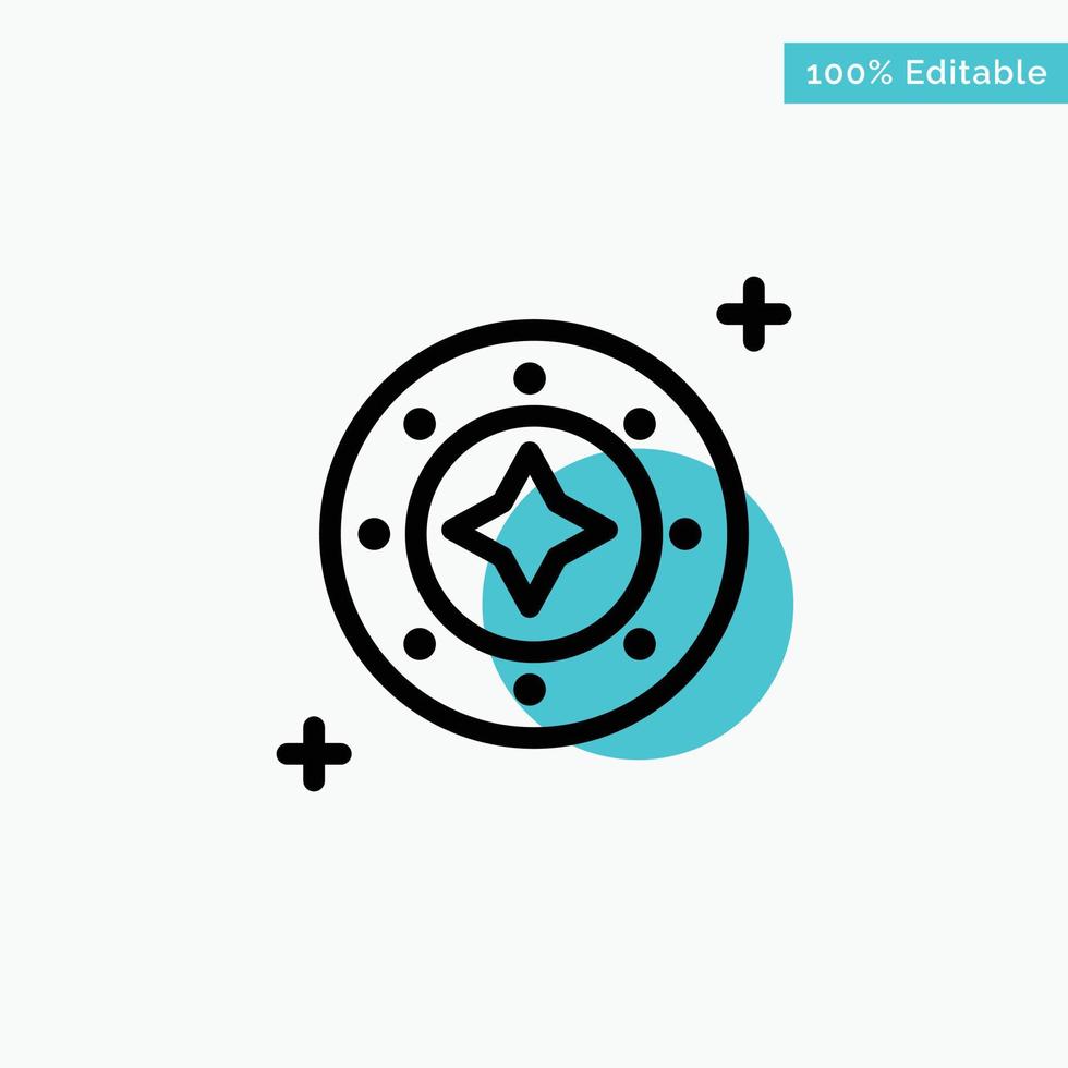 Cosmos Galaxy Shine Space Star Universe turquoise highlight circle point Vector icon